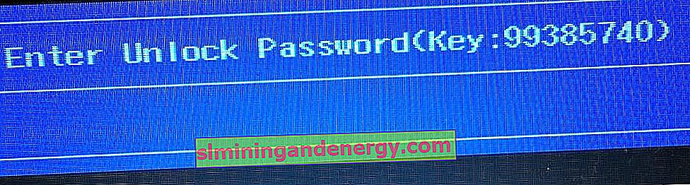 Unlock password key BIOS