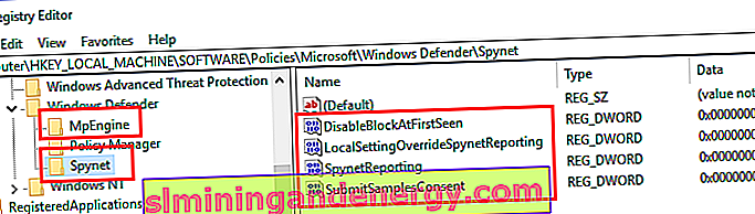 Menambahkan kunci ke registri Windows Defender