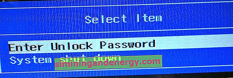 Masukkan unlock password BIOS