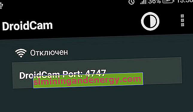 port w aplikacji DroidCam