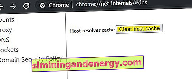 Hapus cache DNS di Chrome