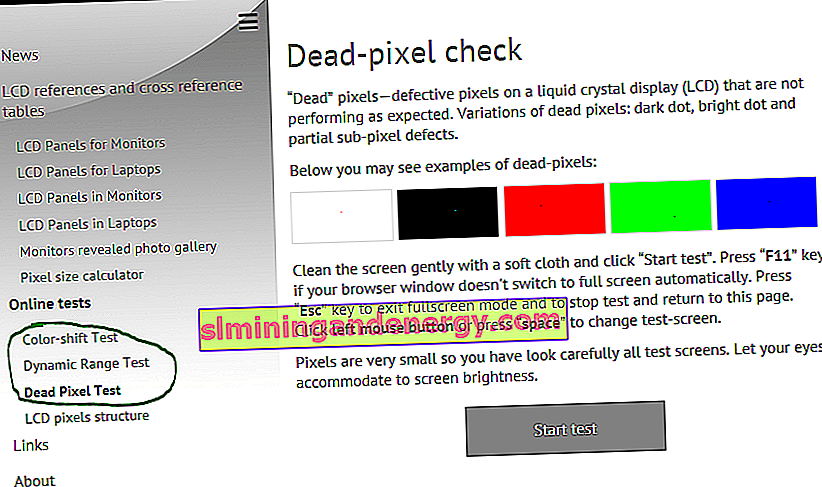 Проверка на мъртви пиксели