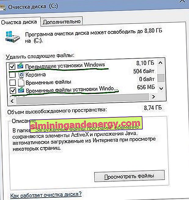 Pemasangan Windows sebelumnya dan fail pemasangan Windows sementara