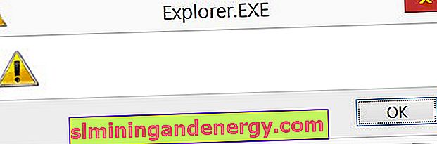порожнє вікно з повідомленням explorer.exe