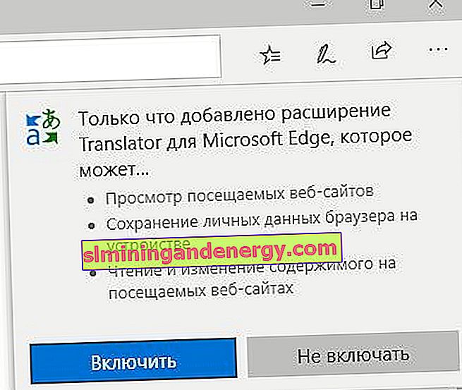 Aktifkan ekstensi penerjemah untuk browser Edge