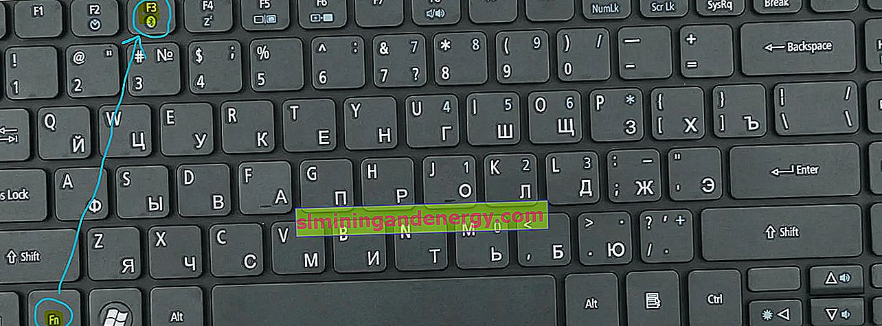 включення Bluetooth на клавіатурі ноутбука