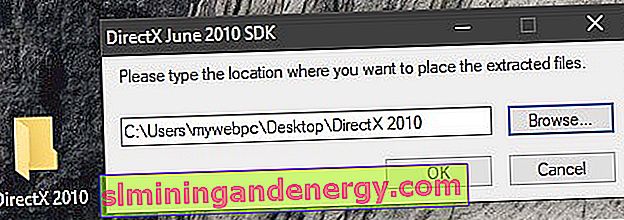 estrai DirectX 2010 in una cartella