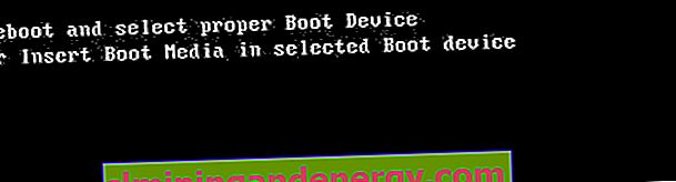 But semula dan pilih Peranti Boot yang betul atau Masukkan Media Boot dalam peranti Boot yang dipilih dan tekan kekunci